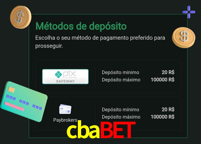 O cassino cbabet oferece uma grande variedade de métodos de pagamento